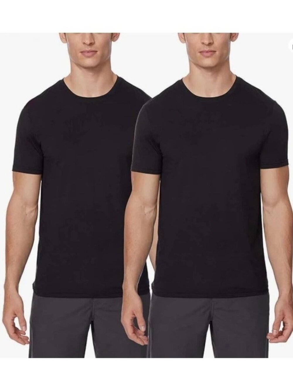NWOT 32 Degrees Cool Men's M Black Crew Neck T-Shirt 2-Pack Stretch  B1739